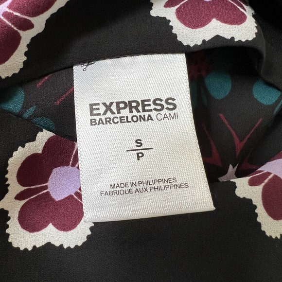 Express Barcelona Cami Tank Top Multicolored Floral Reversible V-Neck - Picture 9 of 10
